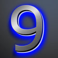 Illuminated Address Number 20 Inch, Backlit Illuminated LED House Number Enhanced Visibility, Modern Stainless Steel Lighted Address Signs, Brushed Silver, Blue Light,9