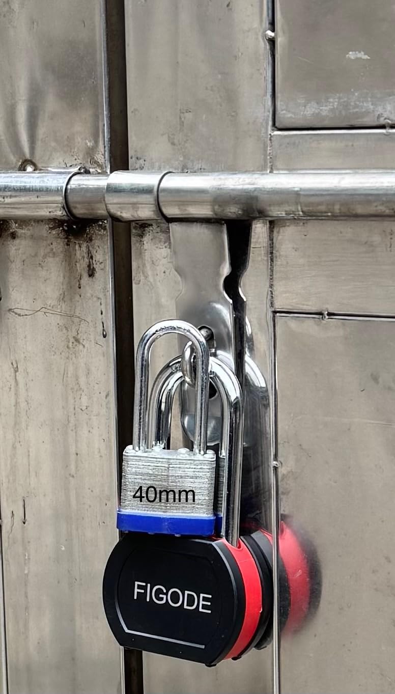 FIGODE® Large Sturdy Steel Locks with 24 Same Keys, Heavy Duty Padlock, 2-3/4' Wide, 2.7' Long Shackle Locks for Door, Gate, Storage, Fence, Shed, Latch. 12 Pack Keyed Alike