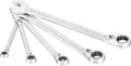 HAZET 606/5 Ring Ratchet Wrench Set, Set of 5, Reversible 0.3-0.7 inches (8-19 mm)