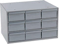 Durham 004-95 Gray Cold Rolled Steel Vertical Storage Cabinet, 17-1/4' Width x 10-7/8' Height x 11-5/8' Depth, 9 Drawer