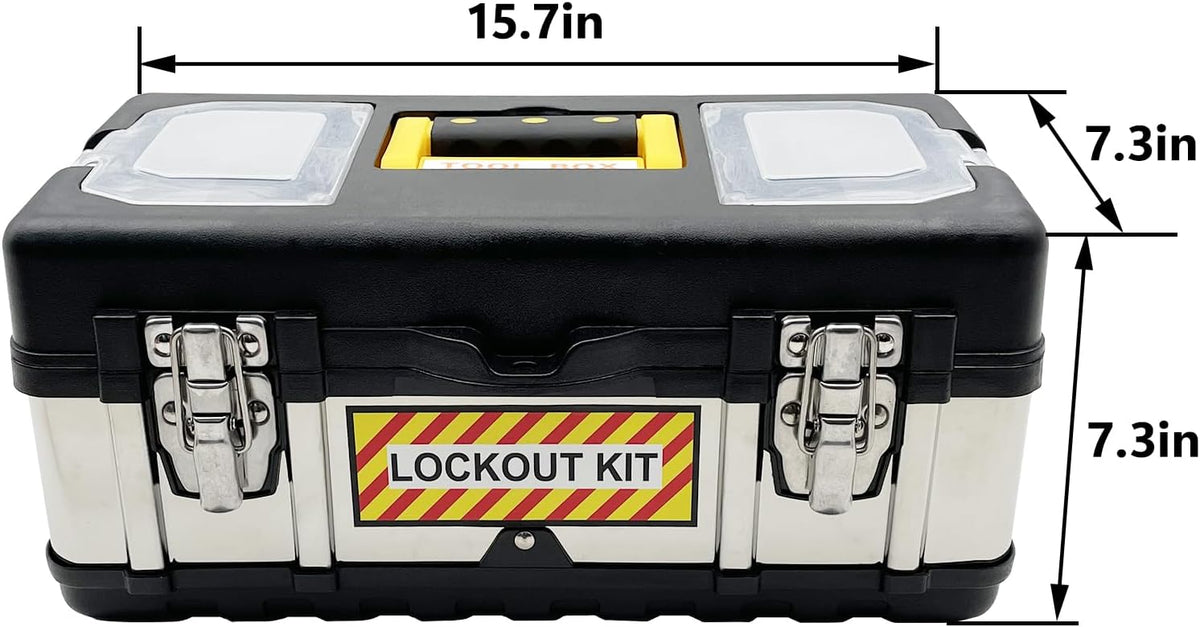 Lockout Tagout Kit Electrical Loto - Group Lockout Hasps, Lockout Tags, Safety Padlocks with Number, Nylon Ties with Tool Box