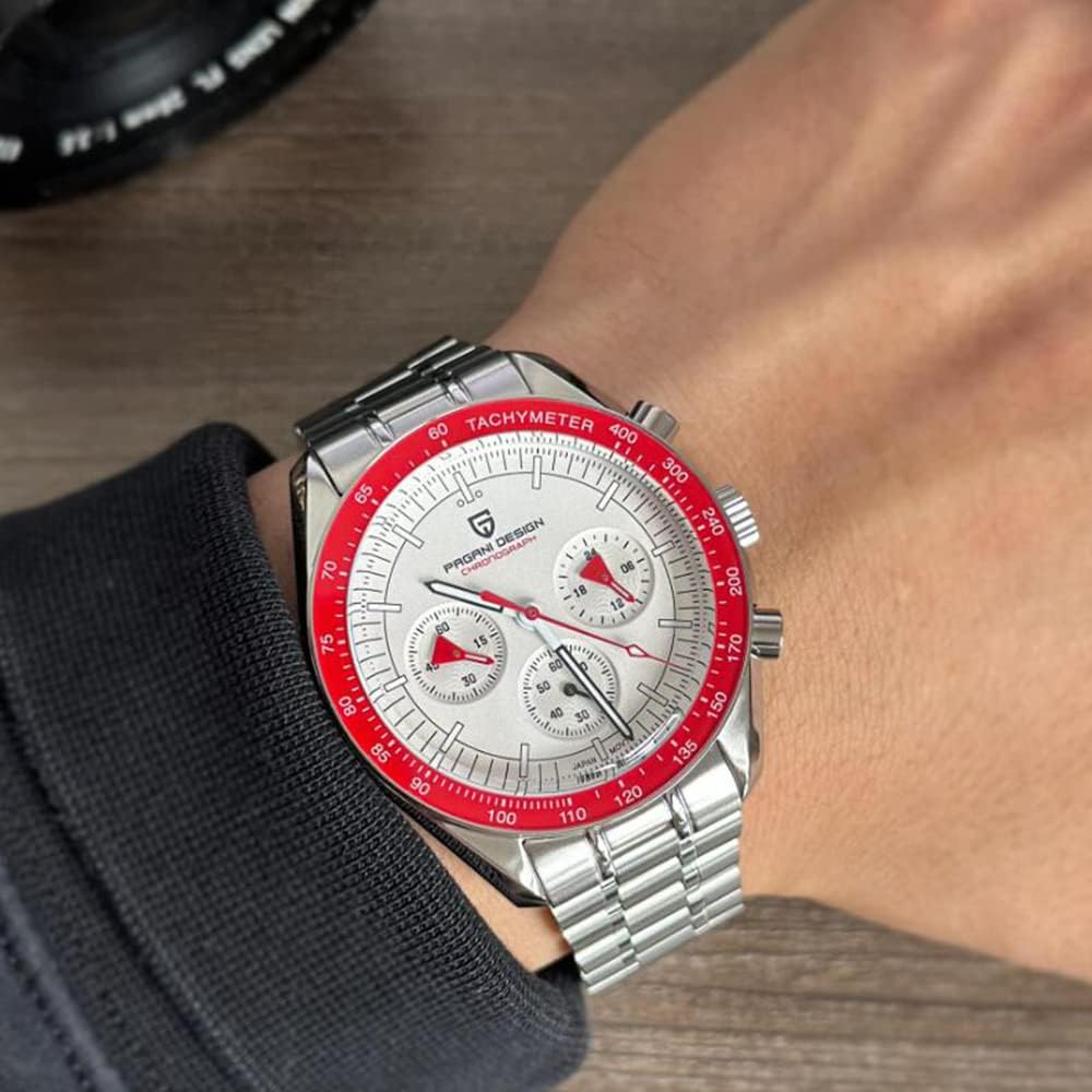 Pagani Design 1701 V3 Men's Chronograph Quartz Dial 40mm VK63 Movement Stainless Steel Mirror Sapphire Watch 100 Meter Water Resistant Sport Watch