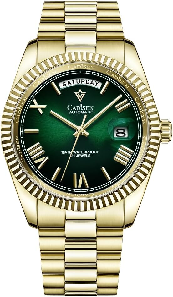 CADISEN Men's Automatic MIYOTA 8285 Mechanical Watch Casual Watches for Men Waterproof Sapphire
