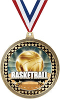 Crown Awards 2.75' Basketball Titan Series Medal Award, Gold Vega Basketball Titan Series Team Trophy Award Includes Free Neck Ribbon Prime