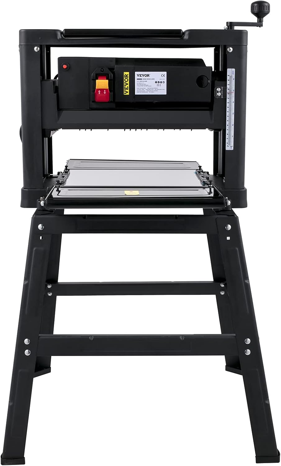 VEVOR Thickness Planer - 13-Inch Benchtop Wood Planer, 2000W, 8000 rpm, 15 AMP, Foldable, 6m/min Planing Speed, Iron Stand, Dust Exhaust for Woodworking