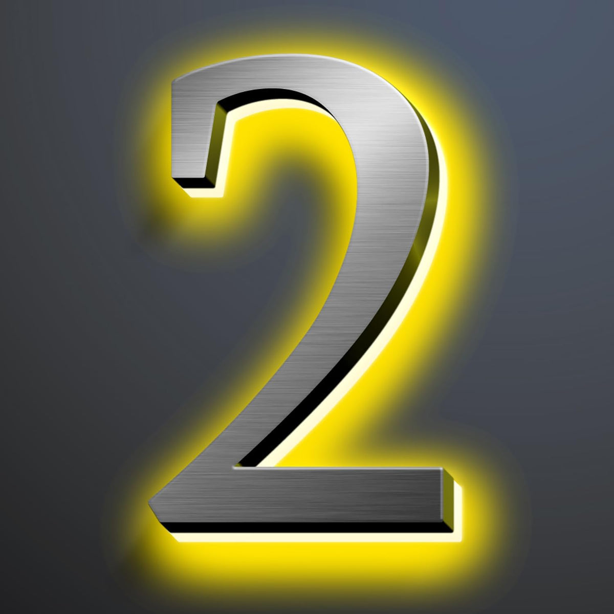 Illuminated LED House Numbers 20', Modern Upscale Look, Backlit LED Illuminated Home Address Number, Stainless Steel Hand-Polished For Lighted House Address Signs,2
