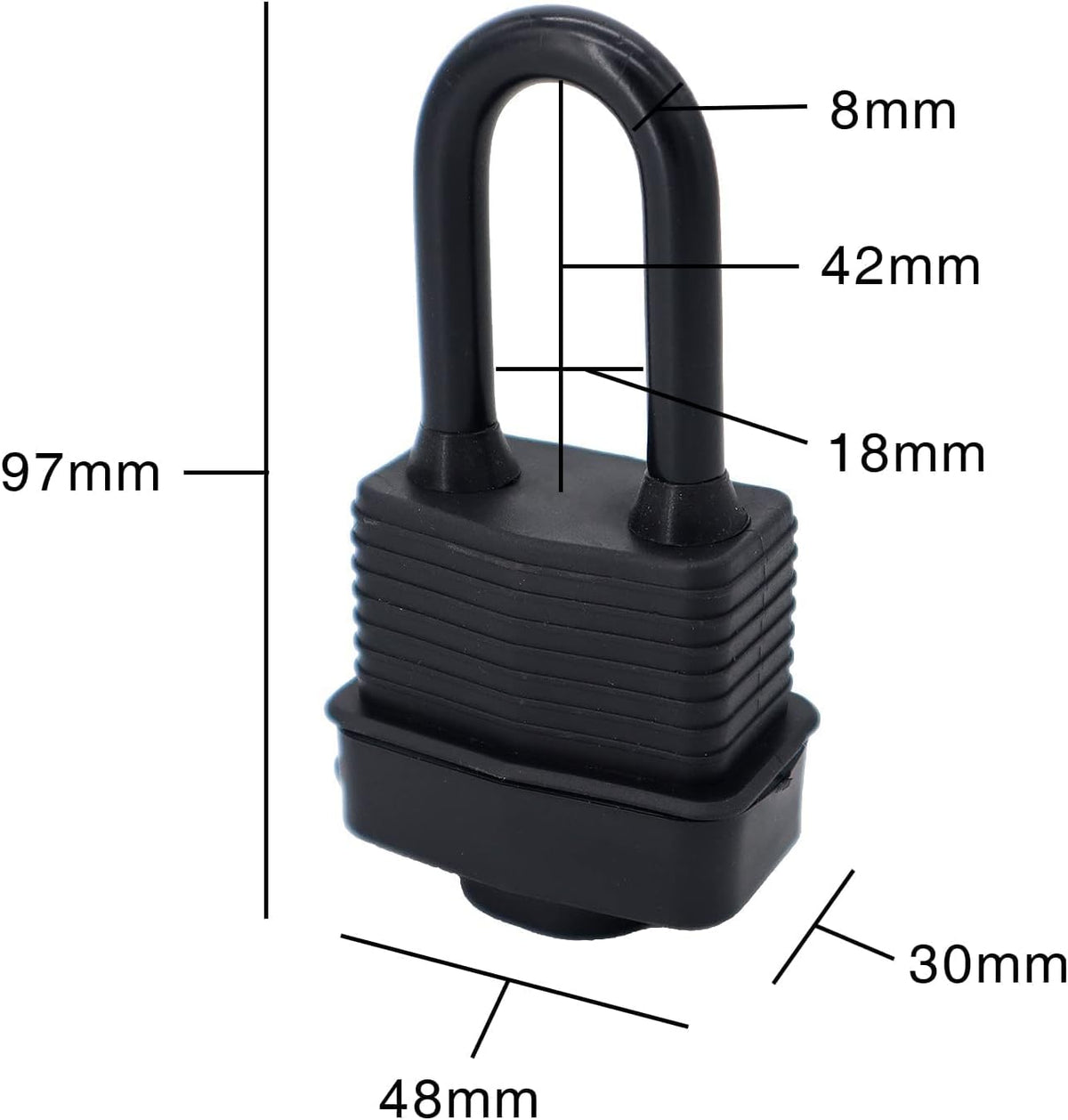 SafiSwords Waterproof Padlocks Keyed Alike for Outdoor use, Covered Heavy Duty Laminated Steel Lock, 1-9/16 Inch. Wide, Long Padlock, Bulk Locks with Same Keys, Pack of 72