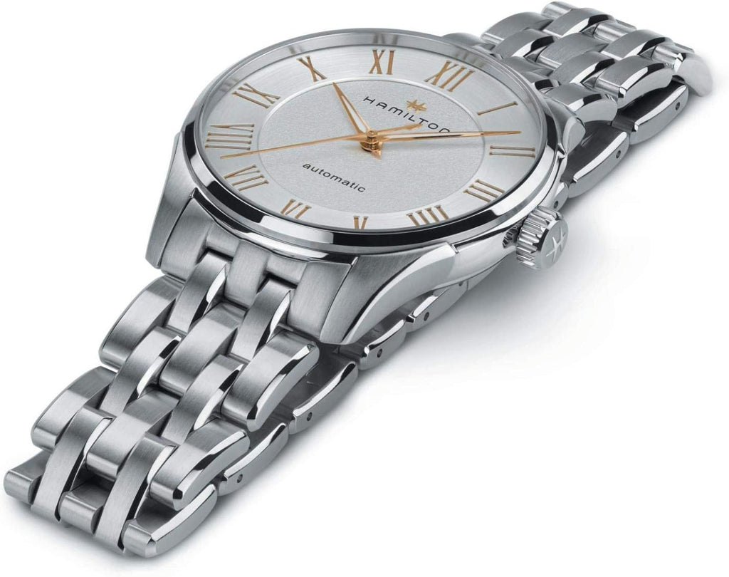 Hamilton Jazzmaster Automatic Men's Watch, 40mm Stainless Steel Case, Swiss Made, Silver Dial Analog Wrist Watch for Men, 50m Waterproof, Sapphire Crystal, 3-Hand Movement, Strap