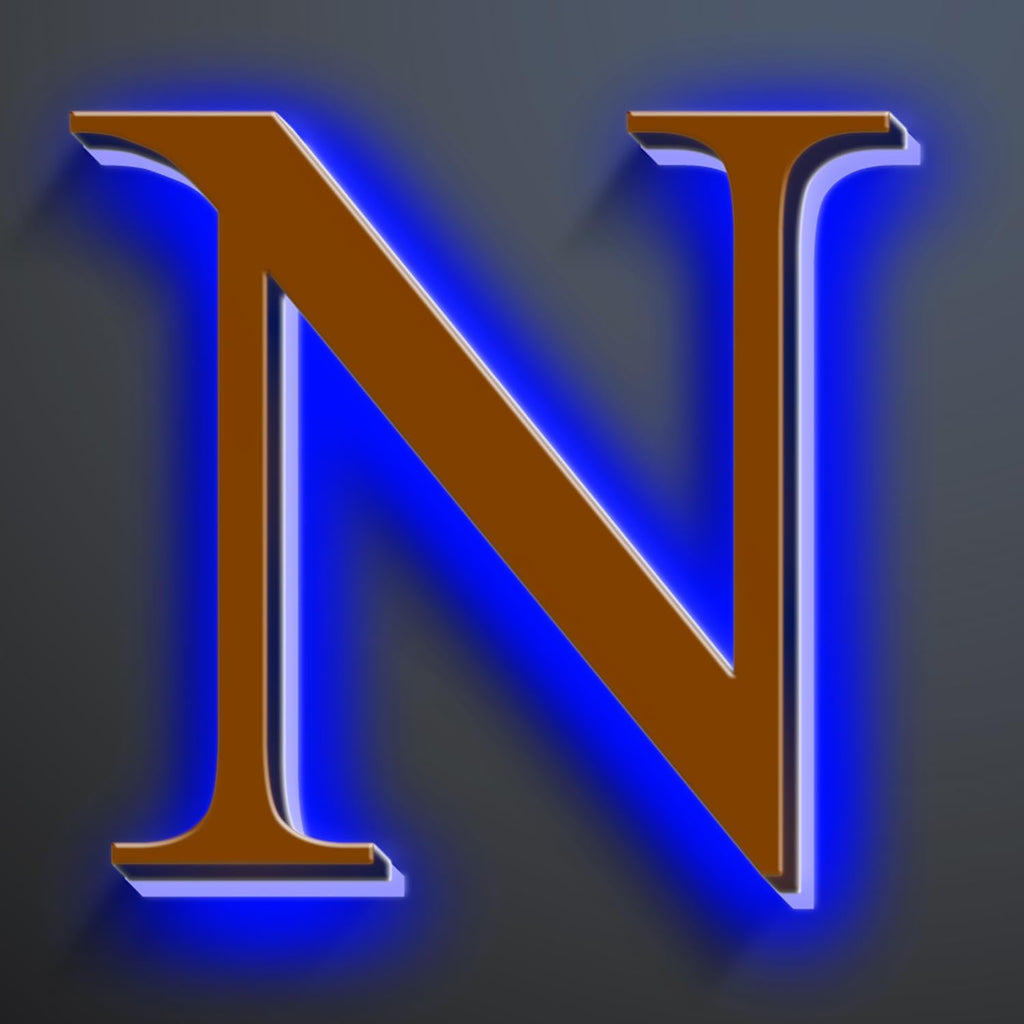 Large Backlit LED House Numbers 16 Inch, Stainless Steel Hand-Polished For Lighted House Address Signs, Modern Illuminated LED Home Address Numbers, Brown, Blue Light,N