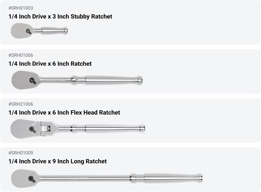 TEKTON 1/4, 3/8, 1/2 Inch Drive Non-Quick-Release Ratchet and Breaker Bar Set (15-Piece) | SDR99901