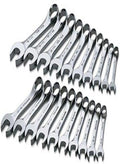 SK Tools USA 20 Piece, Short Pattern, 12 Point, SAE & Metric, SuperKrome® Combination Wrench Set: 3/8' - 15/16' & 10MM - 19MM | 86250