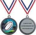 Express Medals Engraved 1 to 50 Packs Engraved Rugby Silver Medal Trophy Award with Personalized Custom Text LD212-MY486