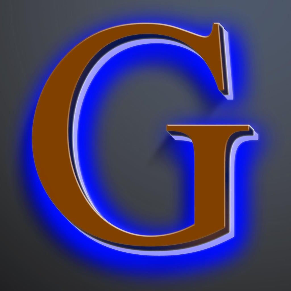 Backlit Illuminated LED House Numbers For Outside 20 Inch, Stainless Steel Illuminated LED Home Address Numbers, Large Modern Lighted Address Signs, Brown, Blue Light,G