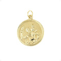 forme di Lucchetta - 14K Yellow Gold Saint Christopher Pendant - Diamond-Cut Medal Coin for Women & Girls - Perfect Protection