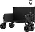 2 in 1 Wagon Bench Seat Combo - Wagon with Bench that Can Carry 500 Lbs, with Big Wheels, Wagons Carts Foldable for Camping, Outdoor Fishing, Market Stalls