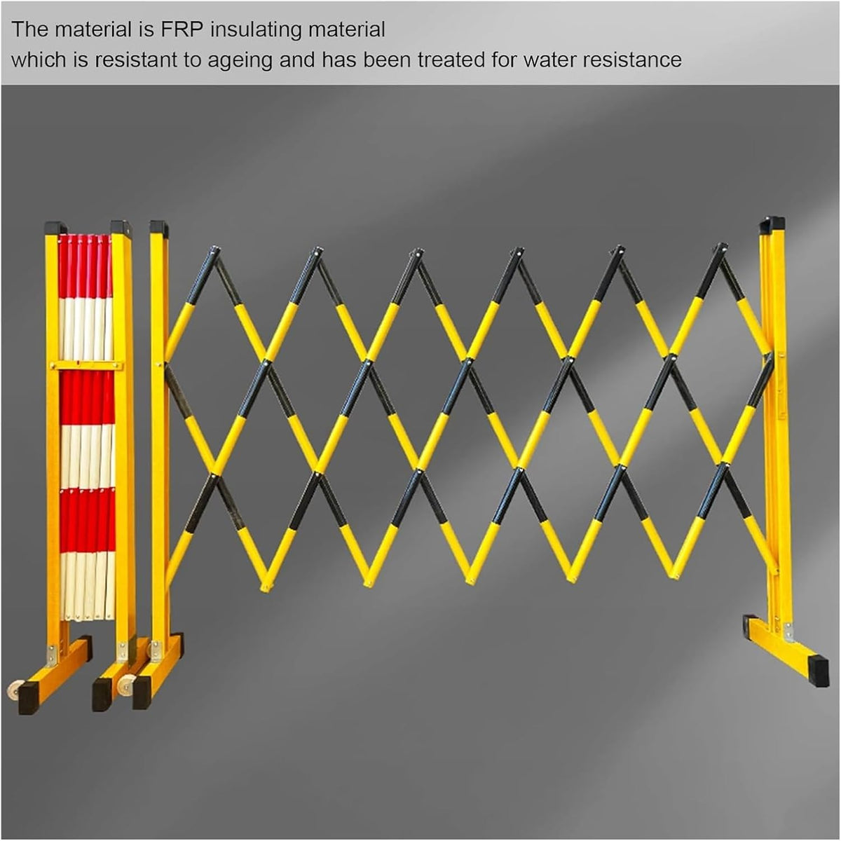 Expandable Traffic Barricade Gate Portable 47' High Retractable Folding Scissor Barrier for Driveway & Outdoor Use (Black, 47x39in) Mobile Parking Fence