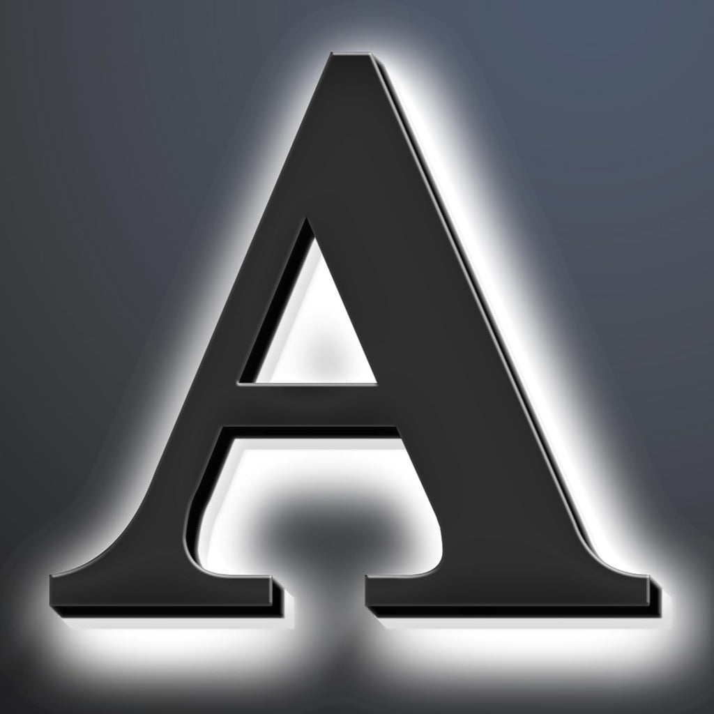 Backlit LED Illuminated House Numbers 20 Inch, Large Modern Lighted Home Address Numbers For Outside, Metal House Numbers With LED Lights, Illuminated Address Signs.