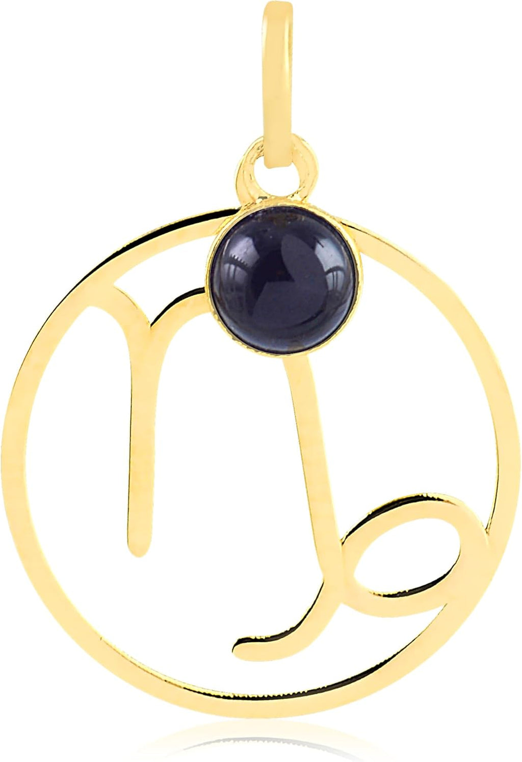 14k Solid Yellow Gold Zodiac Signs Medal Pendant for Necklace for Girls, Teens, Women and Men (Capricorn)