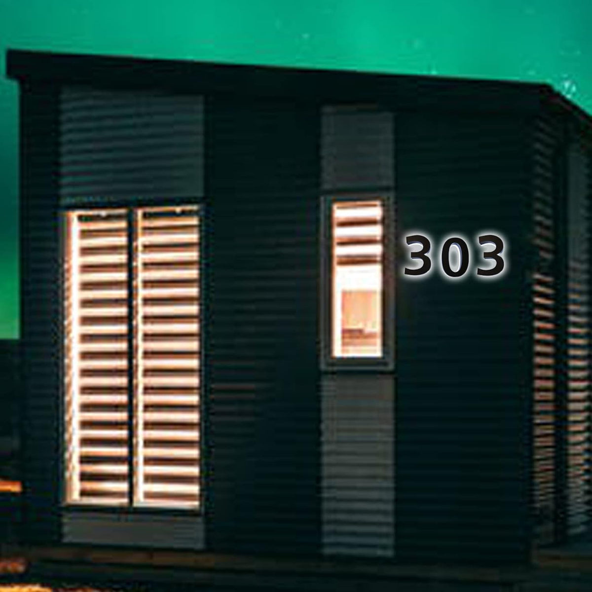 Modern Illuminated LED Home Address Numbers, 20' Stainless Steel Backlit LED House Numbers Signs, Lighted Up Address Number For Outdoor,V