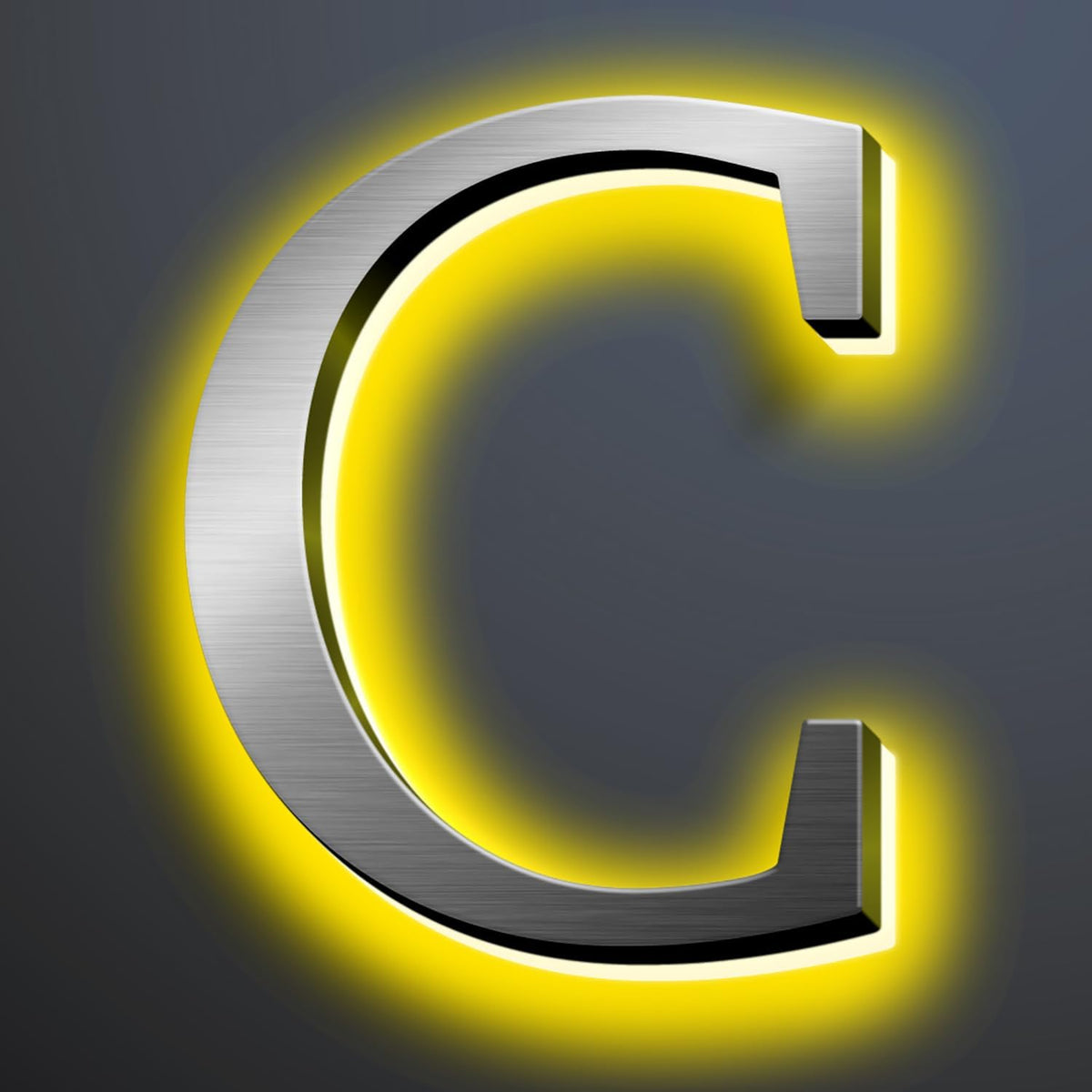 Illuminated LED House Numbers 20', Modern Upscale Look, Backlit LED Illuminated Home Address Number, Stainless Steel Hand-Polished For Lighted House Address Signs,C