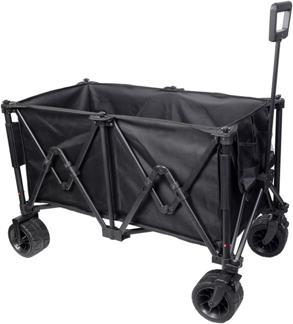 Black Garden Carts,Collapsible Wagon,Sports Outdoor Utility Wagon Garden Wagon Sports Heavy Duty Steel Frame Foldable Yard Car 200Kg Load Camping Cart
