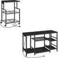 MAHANCRIS Mobile Printer Stand and 55-75 Gallon Fish Tank Stand Bundle, 3-Tier Industrial Printer Cart with Power Outlets and 2 USB Ports, Heavy Duty Reptile Terrarium Tank Stand, PTHB78E01-FTBK55E01