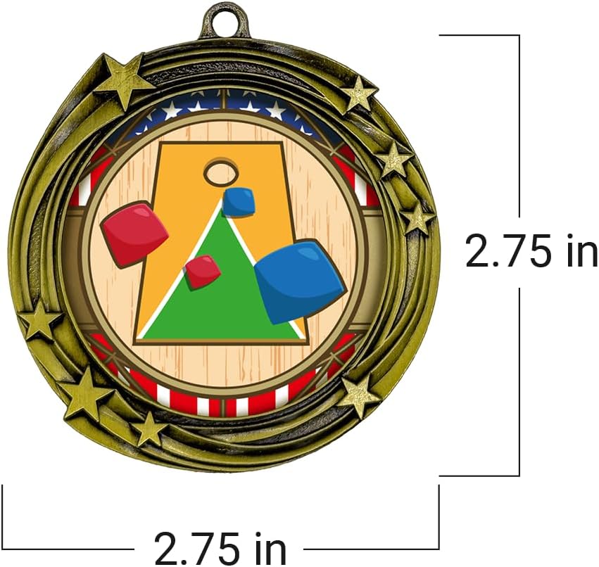 All Quality Wreath Design Cornhole Medal - 1st, 2nd, 3rd Place