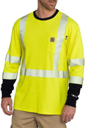 Carhartt Men's big-tall Flame Resistant High Visibility T-shirt Class 3