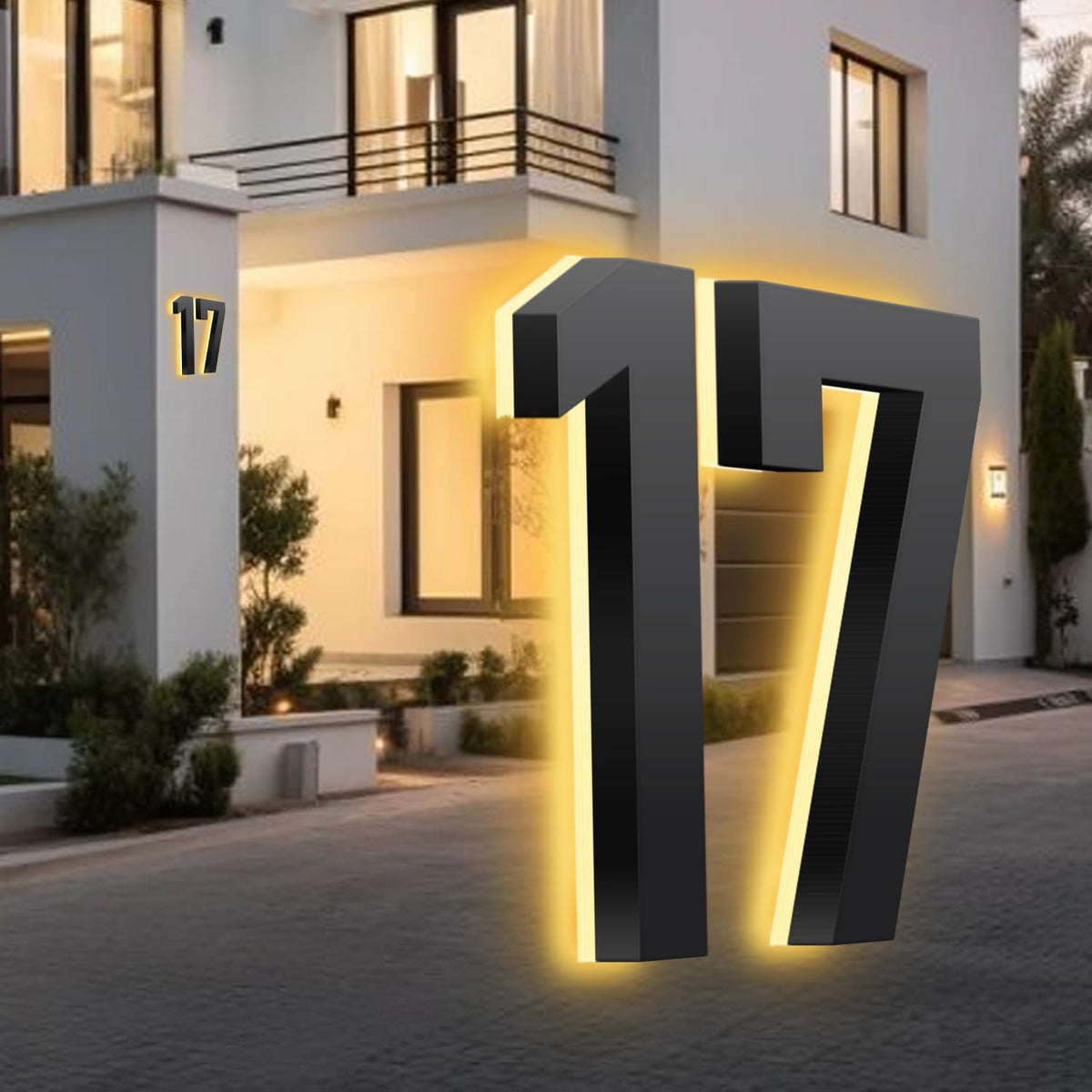 Illuminated House Numbers, Backlit LED Illuminated Home Address Number, Stainless Steels Lighted House Number, Modern Address Numbers For Outside Yard,18 Inch,I
