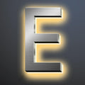 Backlit Illuminated LED House Numbers For Outside 16 Inch, Lighted Address Signs For House, Large Modern Illuminated Address Number, Brushed Silver, Warm White Light,E