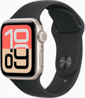 Apple Watch SE 3 [GPS + Cellular, 40mm] Starlight Aluminum Case with Black Sport Band, S/M (Renewed)
