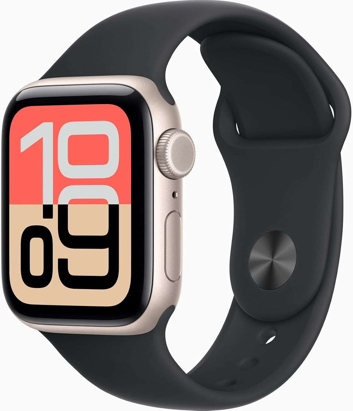 Apple Watch SE 3 [GPS + Cellular, 40mm] Starlight Aluminum Case with Black Sport Band, S/M (Renewed)