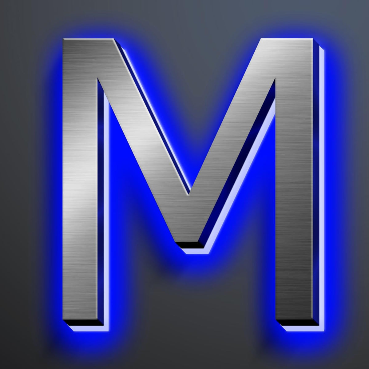 Illuminated Address Number 20 Inch, Backlit Illuminated LED House Number Enhanced Visibility, Modern Stainless Steel Lighted Address Signs, Brushed Silver, Blue Light,M