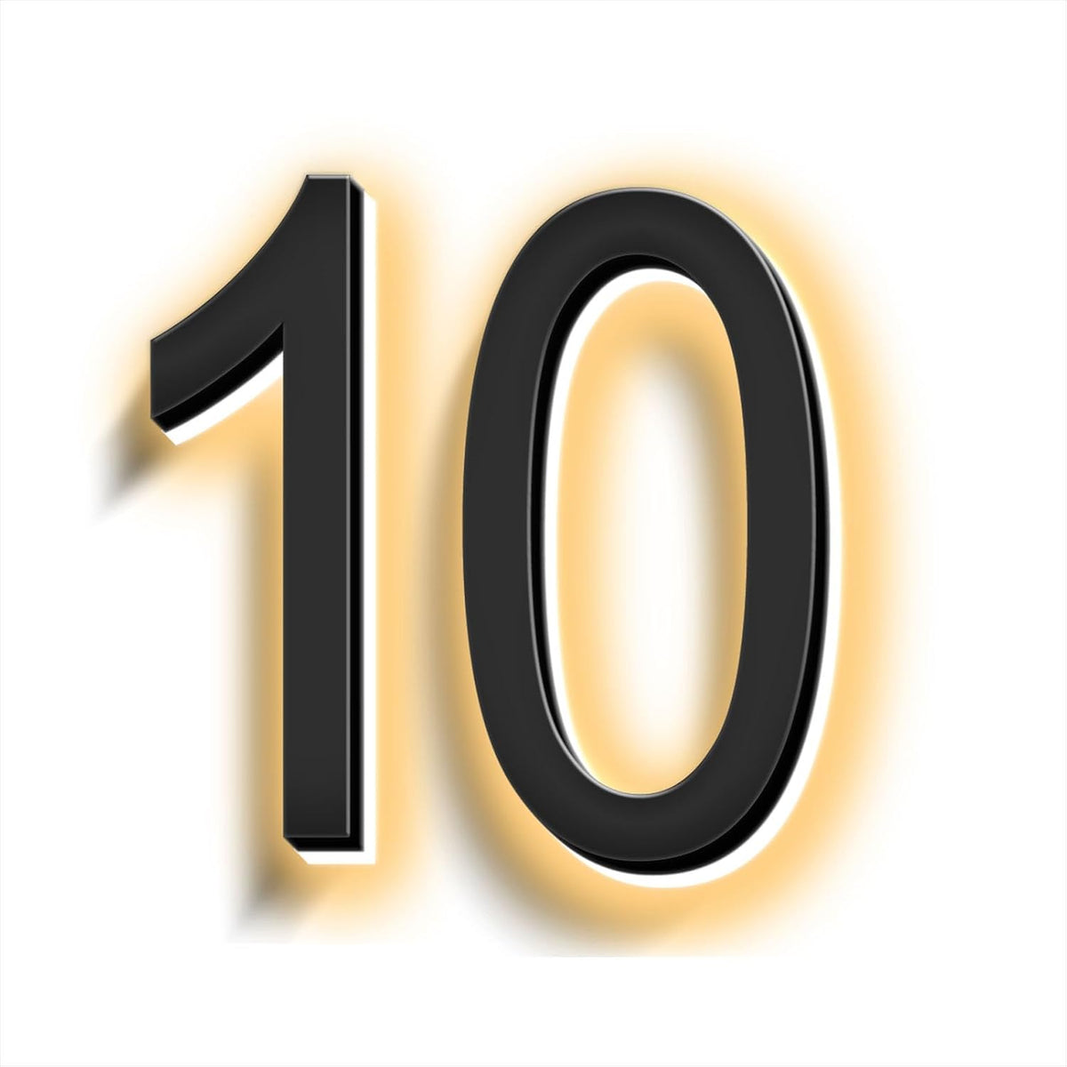 Backlit Illuminated LED House Numbers, Matte Black, Address Signs Lighted Plaque Glow At Night, Outdoor/Indoor, Modern, Low-Voltage, Weatherproof, Easy To Install,12 Inch,Two Character