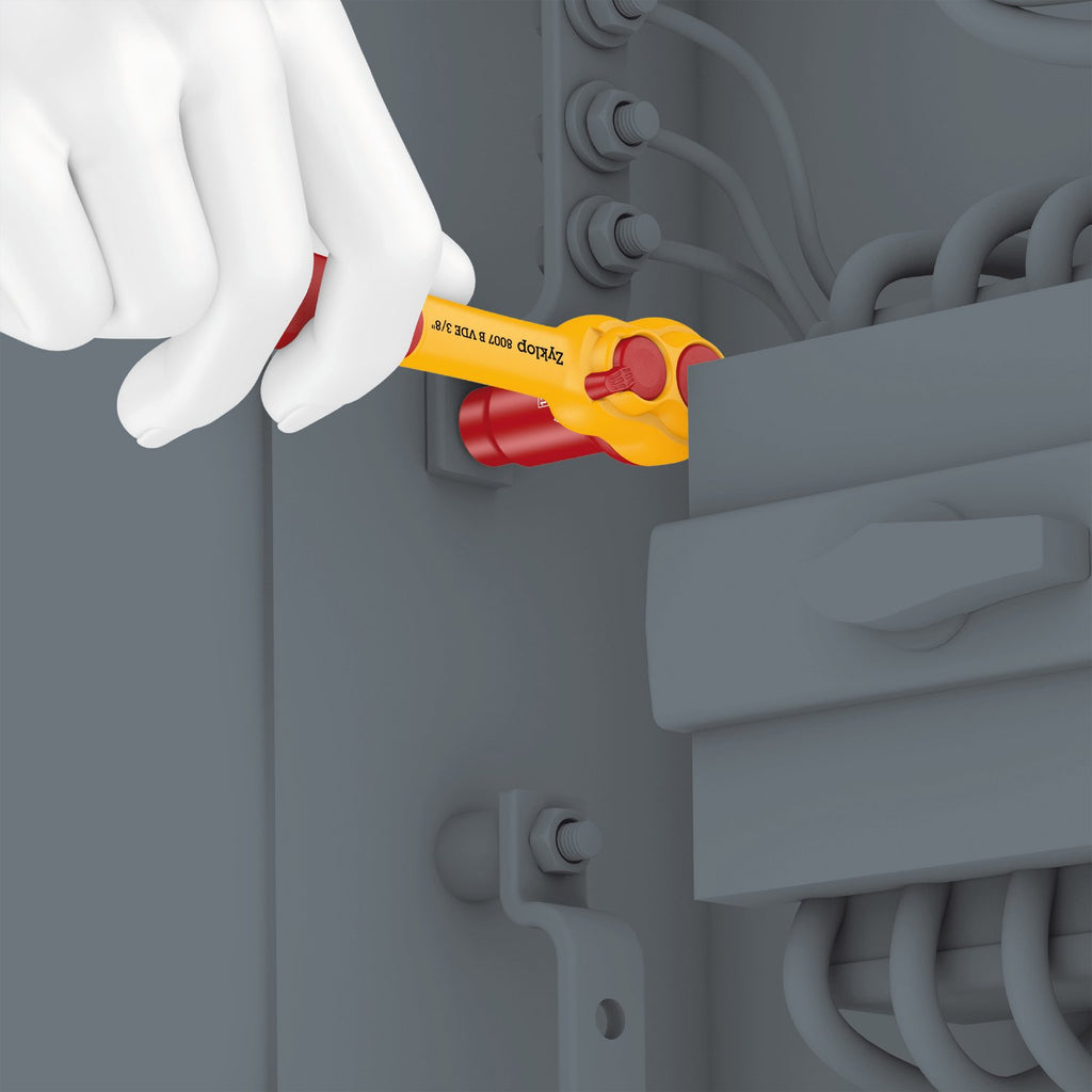 WERA 05004966001 8007 B VDE Zyklop Ratchet, Insulated, with Switch Lever, with 3/8' Drive, 3/8' x 222 mm