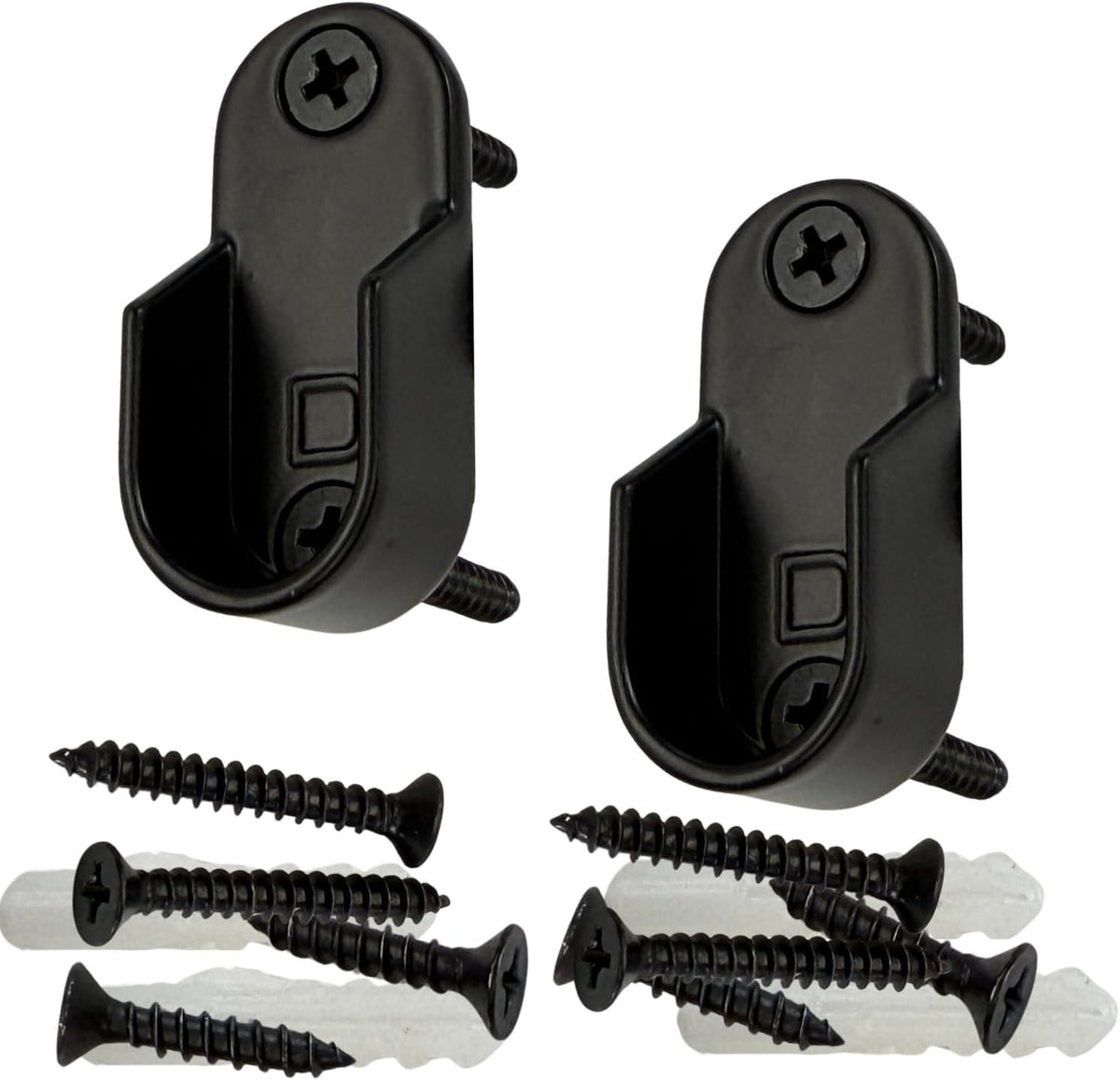 36' Oval Closet Rod Kit | Black | Screw-On End Brackets & Hardware | Heavy-Gauge Steel | 10 Kits | Desunia