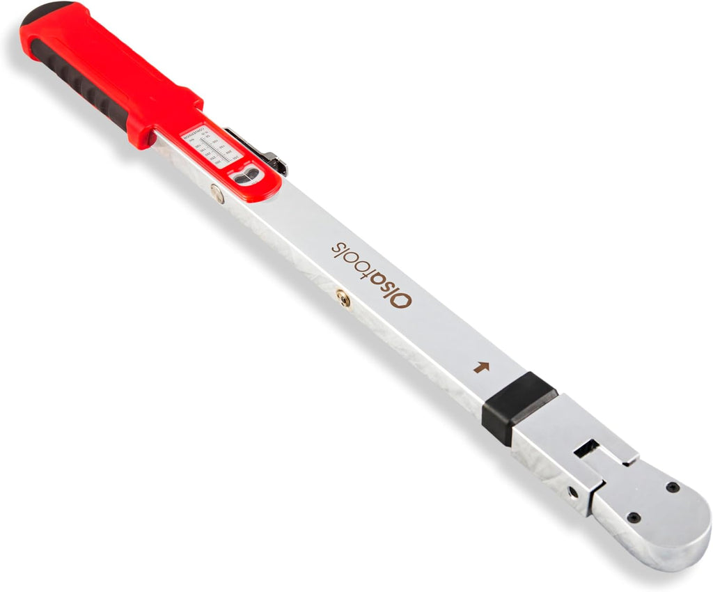 Olsa Tools Split Beam Torque Wrench (1/2-Inch Drive) - ±4% Accuracy, 72 Teeth - 50-250 ft-lb Range - 15° Flex Head - Professionally Certified - Professional-Grade Torque Wrench