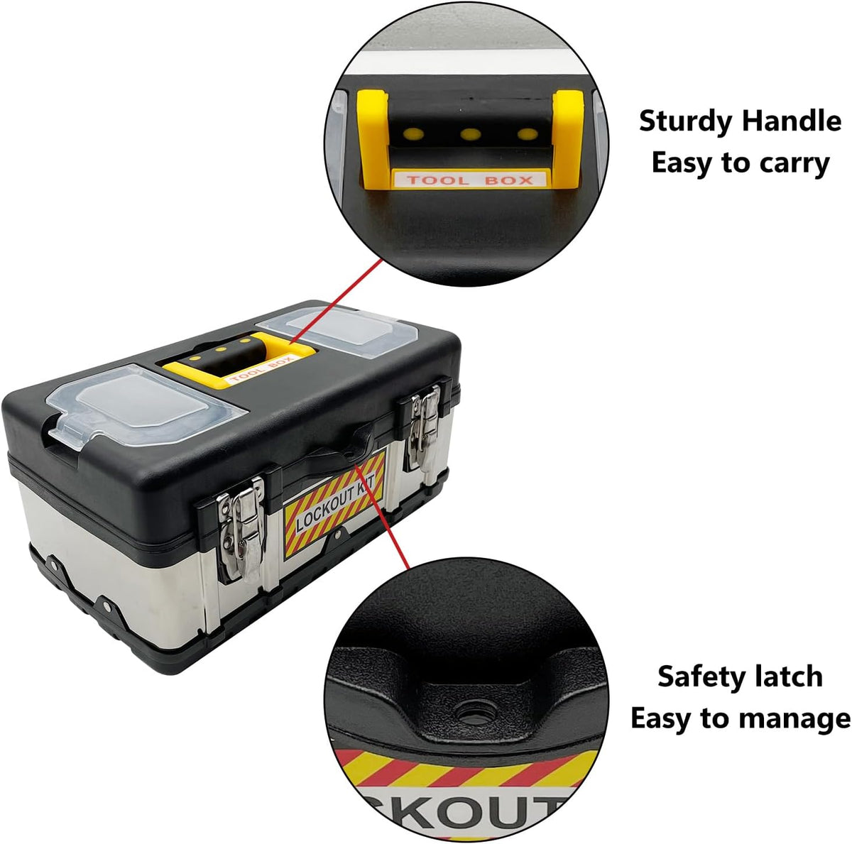 Lockout Tagout Kit Electrical Loto - Group Lockout Hasps, Lockout Tags, Safety Padlocks with Number, Nylon Ties with Tool Box