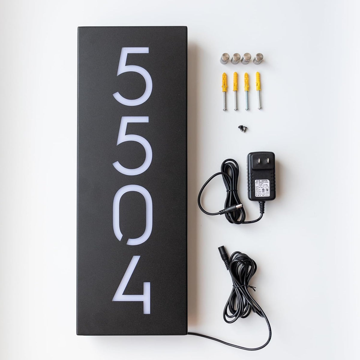 12V LED House Numbers for House Street Backlit,Personalised Illuminated Modern House Numbers Address Sign Plaque Lighted with LED (Warm Light)