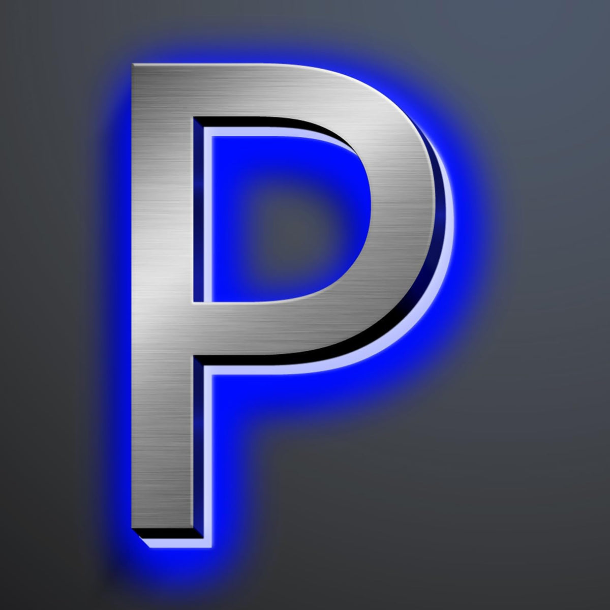 Illuminated Address Number 20 Inch, Backlit Illuminated LED House Number Enhanced Visibility, Modern Stainless Steel Lighted Address Signs, Brushed Silver, Blue Light,P