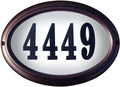 LTO-1302-AC-LED-PN Edgewood Rust Free Cast Aluminum Oval Lighted Address Plaque with Led Lights & 4 inch Black Polymer Numbers
