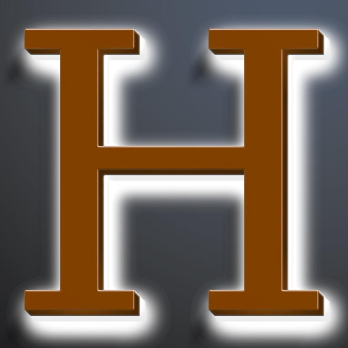 Illuminated Address Sign 16 Inch, Backlit LED Illuminated House Number For Outside, Stainless Steel Lighted Address Numbers, Modern, Trendy Signs, Brown, White Light,H