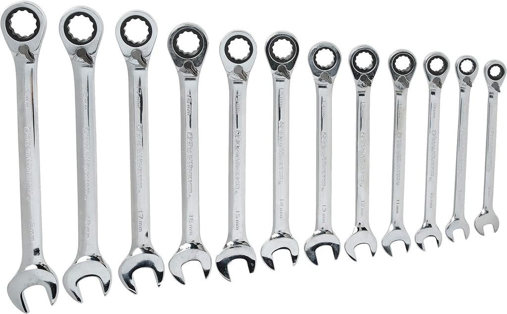 GEARWRENCH 12 Piece Reversible Ratcheting Combination Wrench Set | Metric | 12 Point | 9620N