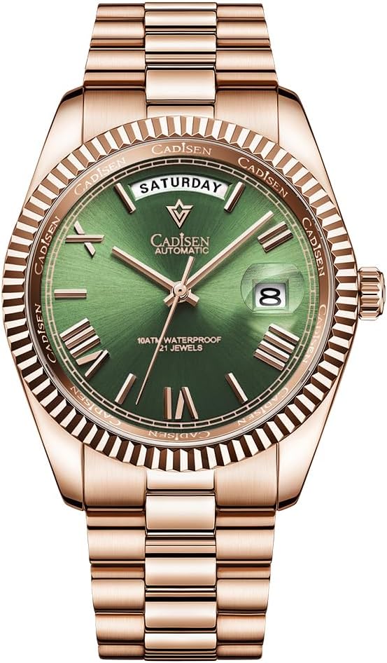CADISEN Men's Automatic MIYOTA 8285 Mechanical Watch Casual Watches for Men Waterproof Sapphire
