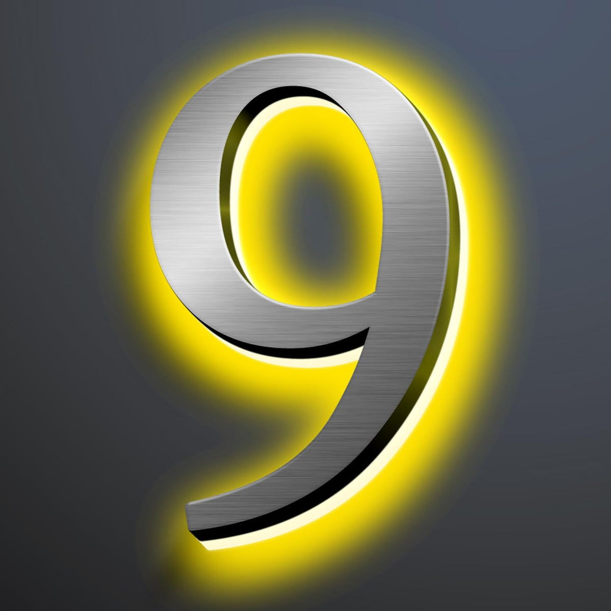 Illuminated LED House Numbers 20', Modern Upscale Look, Backlit LED Illuminated Home Address Number, Stainless Steel Hand-Polished For Lighted House Address Signs,9