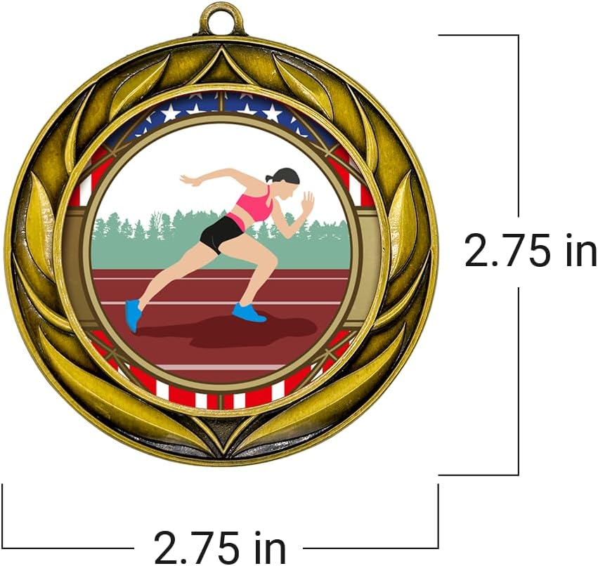 All Quality Wreath Design Track and Field Medal (Female) | Competition Metal Medal - 1st, 2nd, 3rd Place