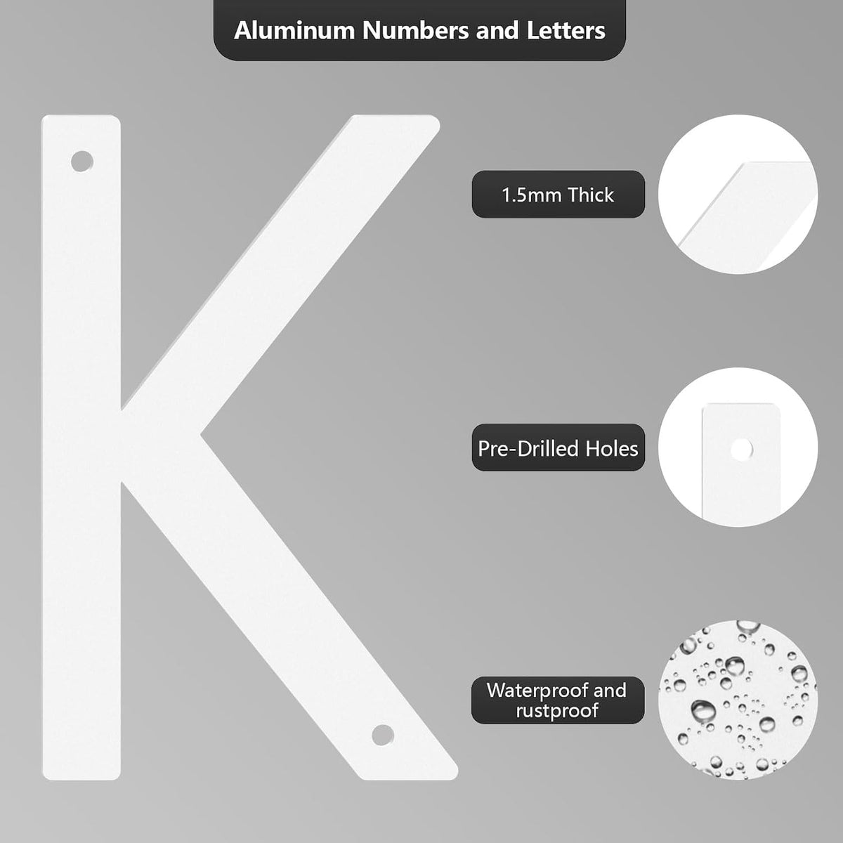 28 Inch White House Numbers for Outside, Metal Letters for Outdoor Signs, Anti-rust Aluminium House Address Letters for Front Door, Office, and Garden Decoration (Number 2)