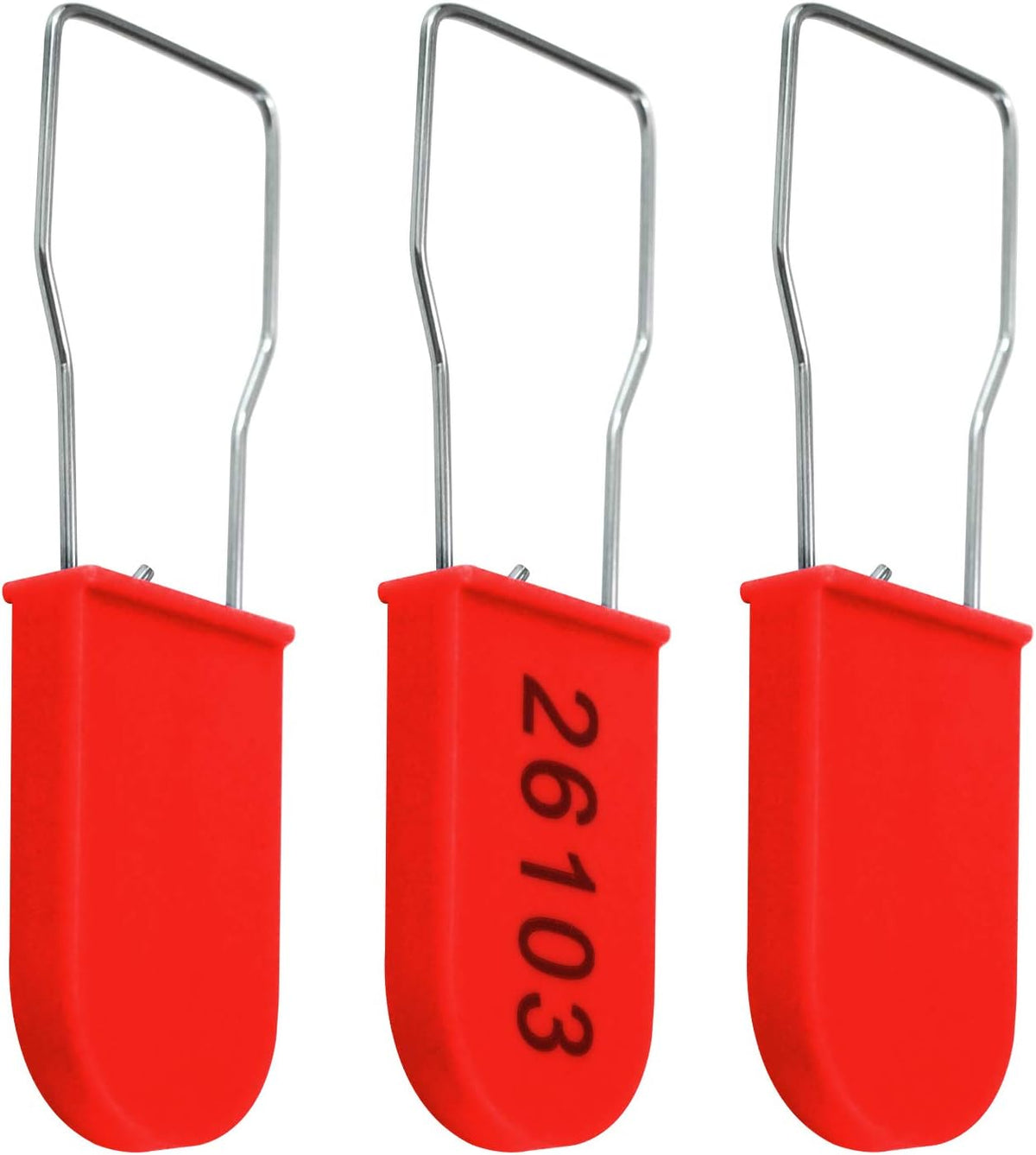 1000 PCS Plastic Wire Padlocks, Numbered Plastic Padlocks Security Seals Electric Meter Seal Disposable Anti-Tamper Locks, Red