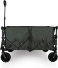 PICNIC TIME Wilderness Wagon Collapsible Folding Wagon, Outdoor Wagon Cart, Sport Utility Wagon, (Moss Green)