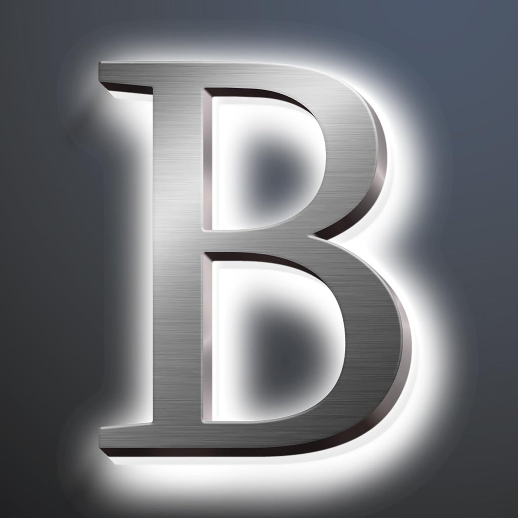 Backlit LED Illuminated House Address Numbers 20', Lighted House Numbers For A Safe And Modern, Large Modern Illuminated Address Numbers For Outside Street Yard,B